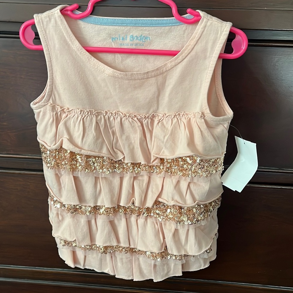 Blush pink sequin top